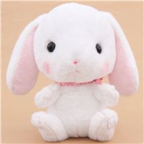 big white bunny rabbit Poteusa Loppy plush toy from Japan - Rabbit ...