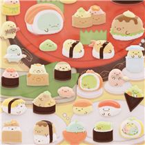 funny Sumikkogurashi Sushi set sponge stickers San-X - San-X Stickers ...