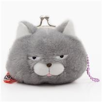 soft funny grey cat plush Manjyu purse wallet from Japan - Wallets ...