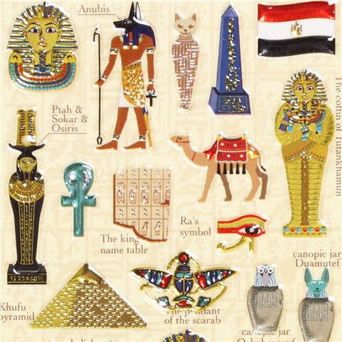 Ägypten Epoxy Sticker Pharao Kamel Pyramide - süße Sticker - Sticker