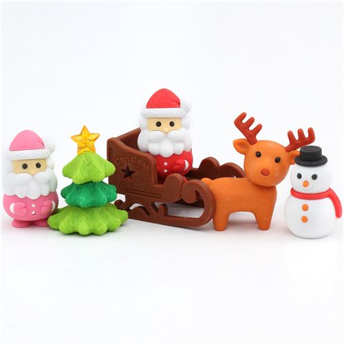 IwakoRadiergummi Santa Schneeman Rentier Weihnachten 6teiliges Set