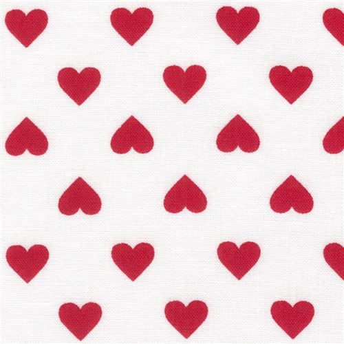 white Robert Kaufman red heart fabric Sevenberry Classiques - Dots ...